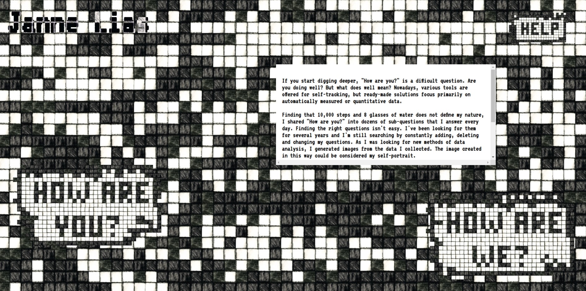 Näituse esileht, kuvatõmmis. Post-gallery.online, veebinäitus, 2022.